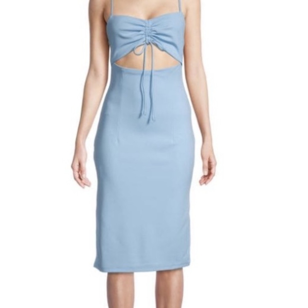 BCBG: Blue Midi Dress with cutout
